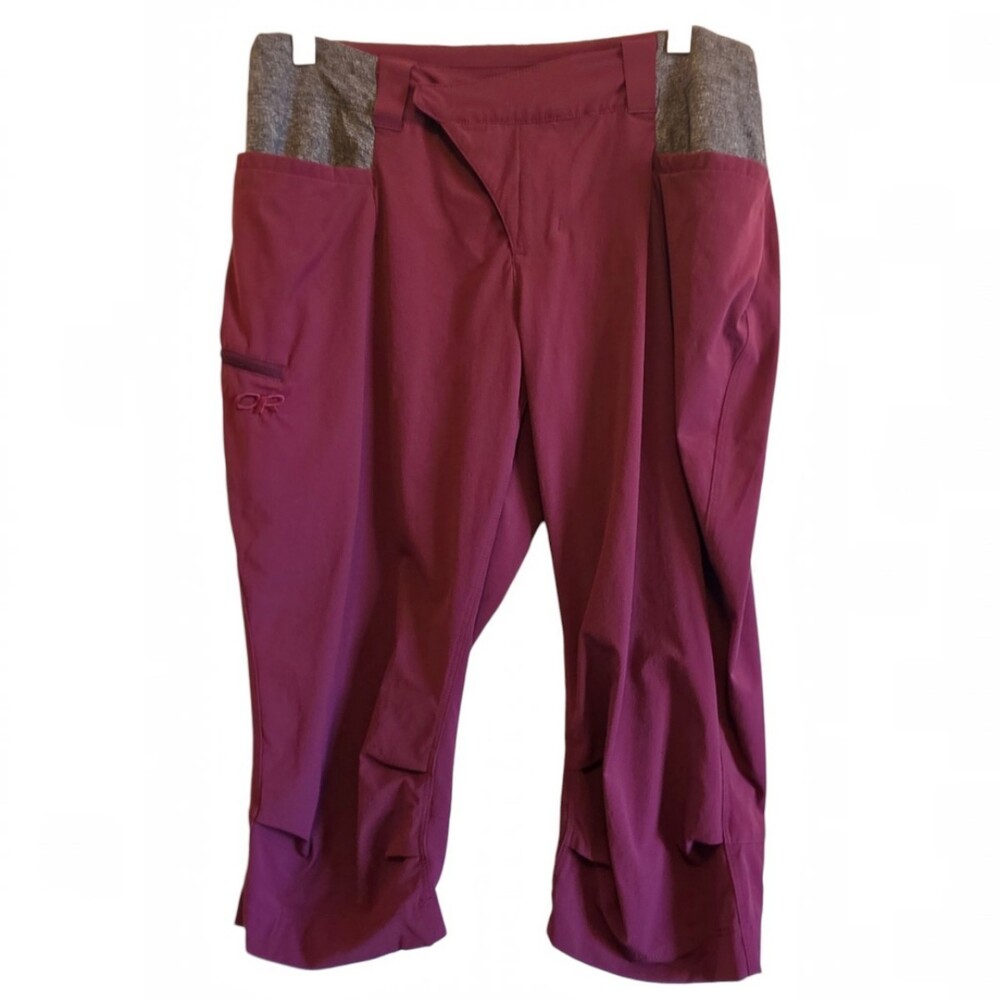 Marika Burgundy Pants Size M Side Zip Pocket Athletic